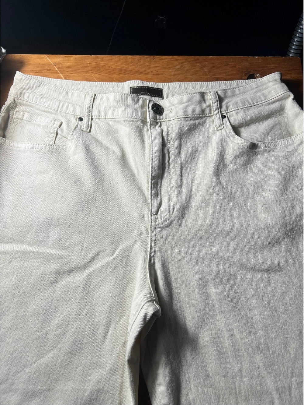 Kut from the Kloth Cream Ashley High Rise Slouchy Barrel Jeans Size 12 - Picture 8 of 9
